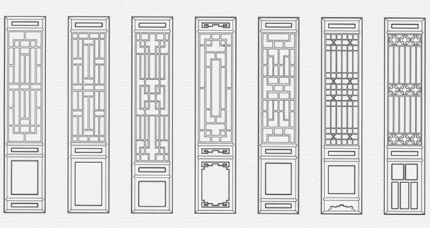 什运乡常用中式仿古花窗图案隔断设计图